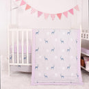 CaSaJa Baby 3-Piece Crib Bedding Set for Boys Girls, Including Soft Quilted Comforter(Blanket), Fitted Crib Sheet and Skirt, Soft Nursery Bedding Set Made of Silky Comfy Materials, Reindeer Forest by TinyTreasures Baby Boutique