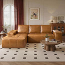 ovios Sectional Cloud Couch for Living Room, Modular Floor Sofa with Plush Corduroy, No Assembly Required, Big Comfy Couches Set with Fluffy Memory Foam, Stupendous U Shaped Sofas with Chaise, Brown by CozyNest Decor