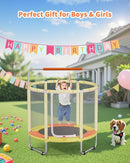 55” Trampoline for Kids, Powder-Coated Mini Trampoline for Toddlers, Indoor Outdoor Toys with Adjustable Gymnastics Bar, Swing, Basketball Hoop, Birthday Gifts for Boys & Girls Ages 1-8 by TinyTreasures Baby Boutique