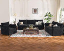 134.6" Modular Sectional Sofa, Oversized 4 Seater Couch with Removable Black Chenille Fabric Cover, Deep Seat & High Backrest for Living Room, Office & Apartment by CozyNest Decor