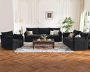 102.6" Modular Sectional Sofa, Oversized 3-Seater Couch with Removable Black Chenille Fabric Cover, Deep Seat & High Backrest for Living Room, Office & Apartment by CozyNest Decor