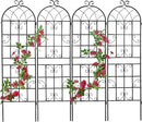 4 Pack Metal Garden Trellis 71" x 19.7" Black Fence Rustproof Garden Trellis for Climbing Plants Support Roses Flower Outdoor Lawn, Black by GreenHaven Gardens