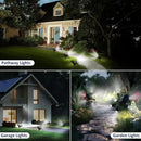 Solar Lights Outdoor Waterproof IP68, 360° Adjustable 4 Modes Solar Powered Spot Lights for Yard Garden Landscape, Bright Led Flood Lightings for Outside Wall Tree House Pathway (Cold White/4 Pack)