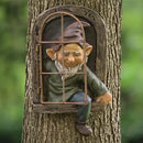 Elenon Gnome Tree Faces Garden Decor, 13inch Elf Out The Window Statue Outdoor Decorations, Tree Hugger Fairy Whimsical Peeker Sculpture Yard Patio Art by CozyNest Decor