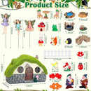 Suzile 50 Pcs Solar Fairy House Garden Accessories Light up Flocked Fairy House Garden Kit Green Resin Miniature Mushroom Figures Micro Landscape Ornament(Stone House) by GreenHaven Gardens