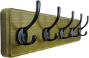 Dseap Coat Rack Wall: Patented, Heavy-Duty, 5-Double-Hooks Wooden Wall Mounted Coat Rack Coat Hanger Hook Rail for Winter Coats Hat Jacket Clothing, Weathered Green by CozyNest Decor