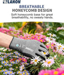 LANON Gardening Gloves for Men Women, 2 Pairs Nitrile Coated Garden Gloves with Grip, Breathable B.COMB AIR Technique, Dusty Olive & Bluebird, XLarge by GreenHaven Gardens