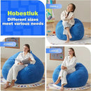 Hobestluk 4.5FT Bean Bag Chair Giant Bean Bag Chair with Filler Included Adult Bean Bag Chairs with Removable Cover for Bedroom Living Room (Jumbo, Blue) by CozyNest Decor