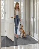 LUMI Indoor Door Mat 24"x36", Ultra Thin Low Profile Non-Slip Doormat for Home Entrance, Absorbent & Stain-Resistant Welcome Mats, Washable Entryway Mat for Front Door, Patio, Porch, Grey by CozyNest Decor