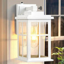White Outdoor Wall Lights, Dusk to Dawn Exterior Lighting Fixtures, Waterproof Outside Lights for House, Garage, Garden, Entryway, Doorway, Anti-Rust, Modern Style, Tempered Glass by GreenHaven Gardens