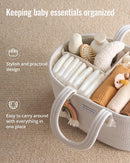 Blissful Diary Baby Diaper Caddy Organizer, Cotton Rope Diaper Caddy Basket, Oval Storage Basket, Gift for Baby Shower, Newborn Essentials, Beige by TinyTreasures Baby Boutique