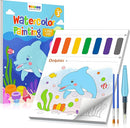 TECJOE Paint with Water Coloring Books for Toddlers, Marine Animal Series Watercolor Set with 3 Brushes, Mess Free Painting Activity for Kids Ages 4 5 6 7 8, Christmas Gifts Arts & Crafts Toy by TinyTreasures Baby Boutique