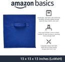 Amazon Basics Cube Organizer Storage Bins Handles, Collapsible Fabric, Pack of 6, 13"x13"x13", Navy by CozyNest Decor