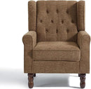 UIXE High Back Accent Chairs Set of 2, Upholstered Armchair in Fabric, Retro Wingback Arm Chair for Living Room, Comfy Single Sofa Bedroom Reading Seat with Solid Wood Legs - Brown by CozyNest Decor