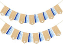 pinkblume 1st Birthday Burlap Photo Banner Garland Handmade Felt from Newborn to 12 Months with Gradient Blue Ribbon for Monthly Milestones Baby Boy First Birthday Party Decorations Supplies by TinyTreasures Baby Boutique