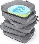 SUNROX Gel Memory Foam Chair Cushions, FadeShield Water-, Stain-Resistant Durable Reversible Seat Cushion Pads with Ties for Indoor/Outdoor Kitchen Dining Office 17"x16" Set of 6, Heather Charcoal by GreenHaven Gardens