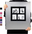 RECUTMS Photo Album 4x6 Holds 600 Photos Black Pages Large Capacity Leather Cover Wedding Family Baby Photo Albums Book Horizontal and Vertical Photos (Silver), 600 pockets by TinyTreasures Baby Boutique