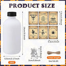 Uiifan 31 Pcs Halloween Potion Bottles Set Including Glass Apothecary Bottles with Cork Stickers and Pendants Halloween Decorations Indoor Party Supplies(White, Black,8.5 oz) by CozyNest Decor