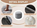 Round Pouf Ottoman Foot Rest Plush Ottoman Footstools for The Living Room Ottomans Stuffed Full of Foam Blocks 26 * 18" Large Foot Stool Dark Grey Footrests Hassocks and Ottomans Set by CozyNest Decor
