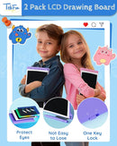 TEKFUN 10in 2 Pack LCD Writing Tablet Coloring Doodle Board Drawing Sketch Pad for Kids with Anti-Lost Stylus, Car Trip Educational Kids Toys Birthday for 3 4 5 6 7 Girls Toddlers by TinyTreasures Baby Boutique