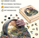 Wooden Puzzles for Adults, Spring Flower Wooden Jigsaw Puzzle for Adults, 280 Piece Unique Animal Shape Wood Puzzles Adult, Birthday Party Gifts for Friends & Family Game Home Decor (L-13.4 * 13.1in) by TinyTreasures Baby Boutique
