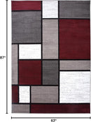 Rugshop Contemporary Modern Boxes Area Rug 5' 3" X 7' 3" Red by TinyTreasures Baby Boutique