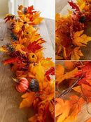 MISSPIN Fall Decor - Fall Garland - 6FT Autumn Maples Leaf Garland for Autumn Decor Hanging Vine for Halloween Thanksgiving Decor Home Wedding Fireplace Party Christmas(Orange) by CozyNest Decor
