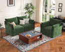 136.4" Oversized Modular Sectional Sofa, U Shaped Convertible Couch with Movable Ottoman, Large 7 Seat Corner Couches for Living Room Deep Seat Green Chenille by CozyNest Decor