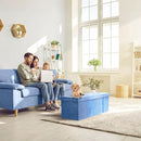 Sorbus Storage Ottoman Bench – Collapsible/Folding Bench Chest with Cover – Perfect Toy and Shoe Chest, Hope Chest, Pouffe Ottoman, Seat, Foot Rest, – Contemporary Faux Suede (Teal) by CozyNest Decor