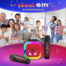 LED Mini Karaoke Machine for Kids: Birthday Gifts for Boys 3 4 5 6 7 8 9 10 Year Old Kid Microphone Toys for Boy Ages 4-8 Portable Bluetooth Speaker with 2 Wireless Mics for Kids Girls Adult by TinyTreasures Baby Boutique
