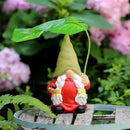 Garden Female Gnome Statue Decoration with Leaf Umbrella, 7.5” Figurine Ornament for Indoor Outdoor Home Patio Yard Lawn, for Gnome Lovers & Garden Enthusiasts，Mom，Women by CozyNest Decor
