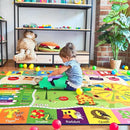 Kids Rugs for Playroom Washable, Educational and Fun Learning Rugs with ABC Alphabet Animals Shapes, Baby Toddler Children's Play Mat for Bedroom Classroom Nursery, 3x5 Feet by CozyNest Decor