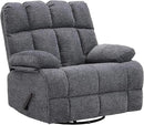 Oversized Swivel Rocker Recliner Chair for Adult, Rock Recliner for 350lb Big Man, Extra Wide Manual Recliners, Overstuffed Soft Rocking Sofa Chair,Light Grey by CozyNest Decor