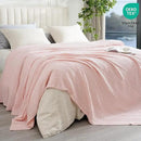 PHF Cooling Waffle Blanket Twin Size, Lightweight 60% Rayon Derived from Bamboo & 40% Cotton Breathable Blanket for Hot Sleepers, Soft and Luxury for Bed Couch and Sofa, 66"x90", Pink by CozyNest Decor