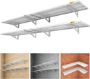 4Pack 1.64x4ft Adjustable Metal Garage Wall Shelving Heavy Duty Garage Storage Shelf Wall Mounted White by GreenHaven Gardens