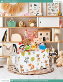 FANKANG Storage Bins, Nursery Hamper Canvas Laundry Basket Foldable with Waterproof PE Coating Large Storage Baskets for Kids Boys and Girls, Office, Bedroom, Clothes,Toys(Rec-deer） by TinyTreasures Baby Boutique