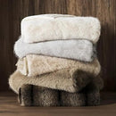 Luxury Faux Fur Throw Blanket, Soft Fluffy Faux Mink Blankets for Bed, Couch, Sofa, Thick Cozy Plush Warm Fur Throws with Reversible Velvet, Natural Mink, 50"x60" by CozyNest Decor