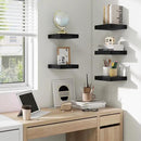fuqing Floating Shelves for Wall, Bathroom Shelf Wall Mounted for Storage, Shelves with Invisible Bracket for Bedroom, Kitchen, Living Room, Farmhouse Small Book Shelf, 6.5 Inch Set of 3, Black by CozyNest Decor