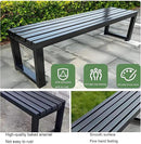 Weatherproof Metal Dining Bench, Outdoor Bench Backless Patio Bench 2-Person Farmhouse Bench Garden Bench for Kitchen, Living Room, Entryway(Black,59in) by GreenHaven Gardens