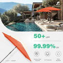 JEAREY 6.5x10 ft Rectangular Patio Umbrellas Outdoor Market Umbrella with Push Button Tilt and Crank, Rectangle Table Umbrella 6 Sturdy Ribs UV Protection for Pool Garden Backyard Deck, Orange by GreenHaven Gardens