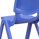 EMMA + OLIVER 23.625" W x 47.25" L Blue Plastic Activity Table Set-6 Chairs by CozyNest Decor