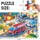 Jumbo Floor Puzzle for Kids,Fire Rescue Jigsaw Large Puzzles,48 Piece Firefighter Fireman Fire Truck Puzzle for Toddler Ages 3-5,Children Learning Preschool Educational Toys,Gift for 4-8 Years Old by TinyTreasures Baby Boutique