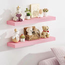 BAMEOS Pink Floating Shelves for Wall, 24" x 6" Wall Shelves for Room, Floating Book Shelves, Hanging Shelves for Bedroom, Bedroom, Living Room, Kitchen (Set of 2) by CozyNest Decor