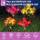 4 Pack Outdoor Solar Garden Decor Lights, Waterproof Solar Powered Hydrangea Lotus Flower Lights Bright Up to 12 Hrs,Led Flowers for Yard Patio Lawn Decorative (Solar Flowers Style 5) by GreenHaven Gardens