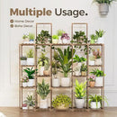 Bamworld Plant Shelf Large Plant Stand Indoor 62.2" Tall Outdoor Plant Holder Wood for Multiple Plants Hanging Plant Rack for Living Room Garden Balcony by GreenHaven Gardens