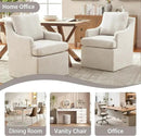 VKNOW Upholstered Dining Chairs, Modern Kitchen Chairs Dinner Chairs with 4 Casters, Linen Armchair for Bedroom Reading Room Living Room, Beige by CozyNest Decor