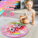 ZIZZ Unicorn Toy for Girls Kids - Best 70 Pieces Unicorn Floor Puzzle for Kids Age 3 4 5 6 7 8 Years Old Girls Learning & Educational Games Toys Toddlers Gifts for Birthday Christmas Party Activity by TinyTreasures Baby Boutique