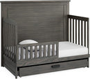 Delta Children Simmons Kids Caden 6-in-1 Convertible Crib with Trundle Drawer, Greenguard Gold Certified, Rustic Grey by TinyTreasures Baby Boutique