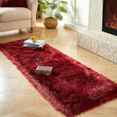 AMTOVO Faux Fur Rug, Burgundy Ultra Soft Fluffy Shag Sheepskin Rug, 2 x 6 ft Runner Area Rugs for Bedroom Sofa Throw Cushion Room Decor, Rectangle by CozyNest Decor