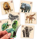 QUOKKA Realistic Wooden Puzzles for Toddlers 1-3 Year Old - 5,9 x5,9 Inches Kids Puzzles Ages 2-4 - Safari Montessori Toddler Toys - Motor Skills Games Gifts for Boys and Girls by TinyTreasures Baby Boutique